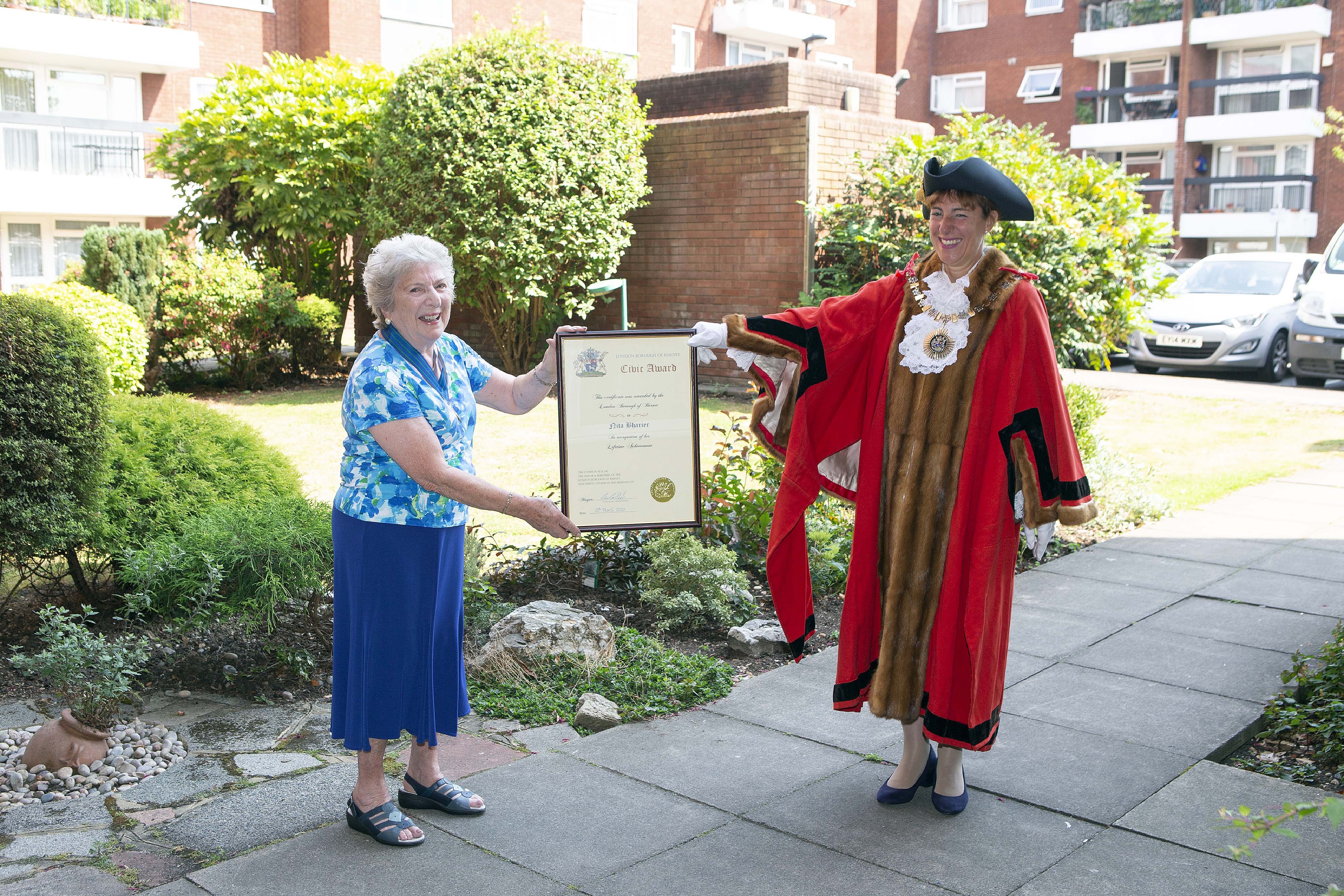 Nita Bharier, winner of a Lifetime Achievement Civic Award