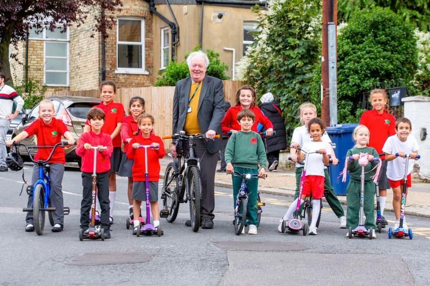 photo of leader and children